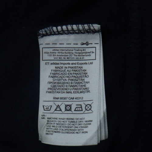 Adidas Mens Black Full Zip Hoodie 2XL Logo Cotton Blend Casual