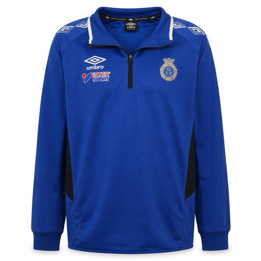 Front view of Umbro Men's Blue XL 1/4 Zip Athletic Football Sweatshirt