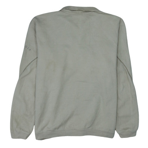 Nike Men Beige 1/4 Zip Pullover Sweatshirt M Fleece Casual