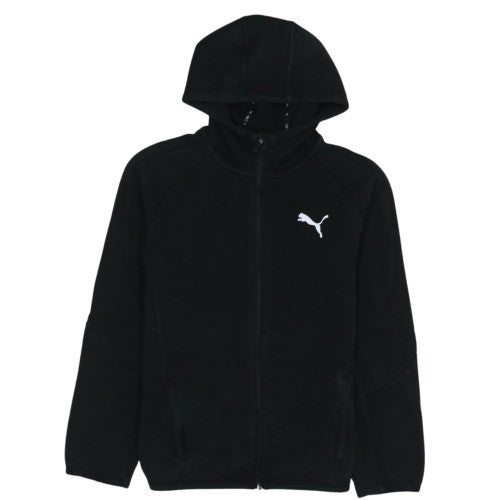 Puma Boys Black Full Zip Hoodie 13-14 Years Fleece Athletic Sweatshirt