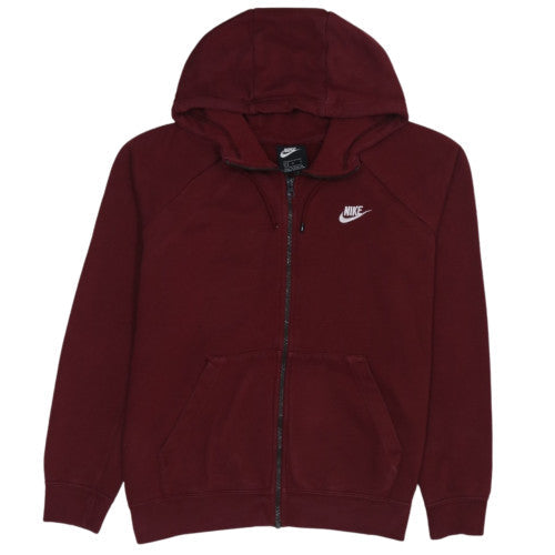 Nike Women’s Burgundy Full Zip Hoodie Size L Cotton Blend
