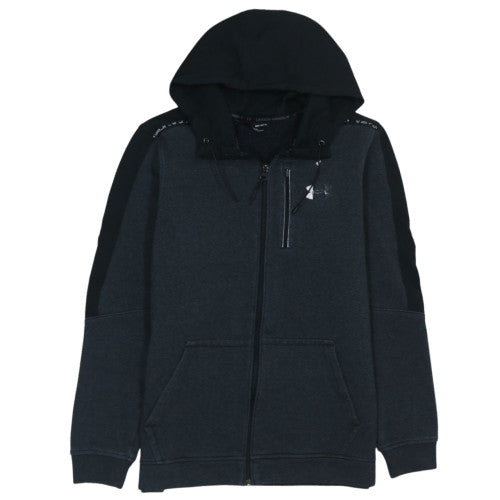 Under Armour Mens Black Full Zip Hoodie Size M Loose Fit Sportswear