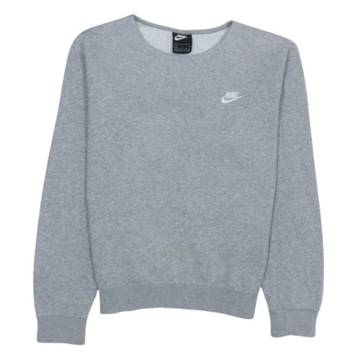 Nike Women Grey Small Pullover Sweatshirt Cotton Blend