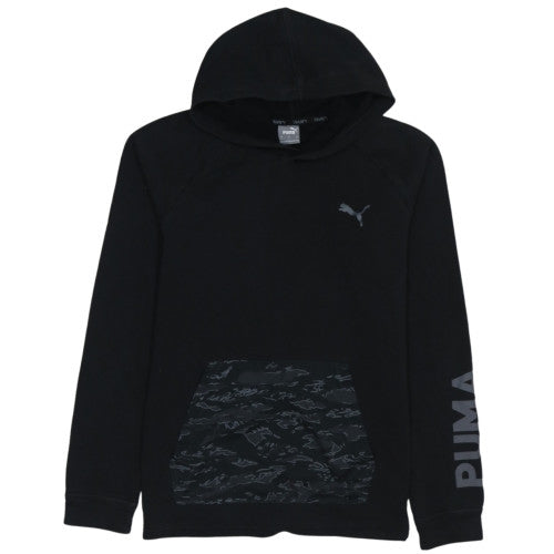 Puma Women's Black Small Pullover Hoodie with Logo Design