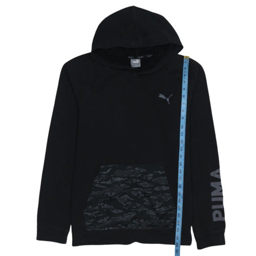 Puma Women's Black Small Pullover Hoodie with Logo Design