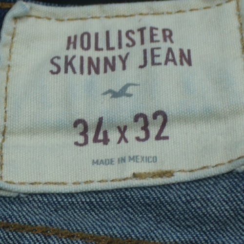 Hollister Men's Blue Skinny Fit Jeans 34x32 Denim Stretch