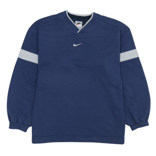 Nike Boys Blue XL Pullover Sweatshirt V-Neck Fleece Cotton Blend
