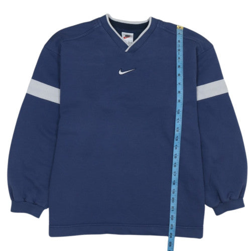 Nike Boys Blue XL Pullover Sweatshirt V-Neck Fleece Cotton Blend