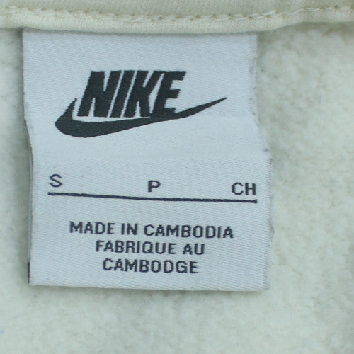 Nike Women's Ivory 1/4 Zip Pullover Sweatshirt Small Cotton Blend