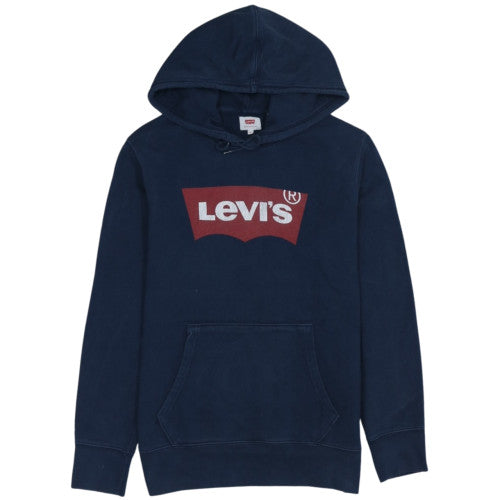 Levi's Men's Blue Pullover Hoodie Small Logo Fleece Sweatshirt