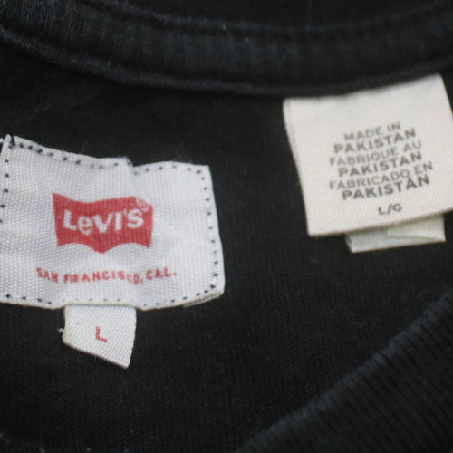 Levi's Men's Black Crew Neck Short Sleeve Cotton T-Shirt Size L