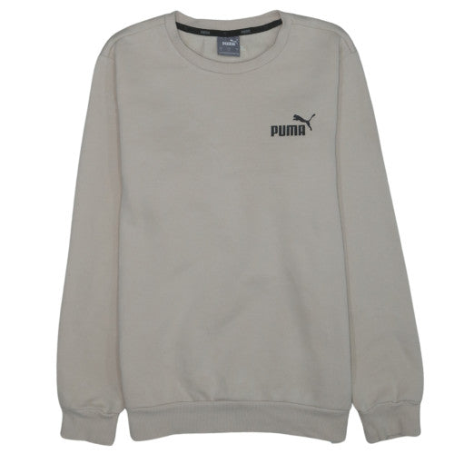 Puma Womens Beige Crew Neck Pullover Sweatshirt Size S