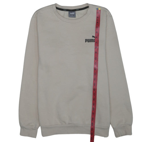 Puma Womens Beige Crew Neck Pullover Sweatshirt Size S