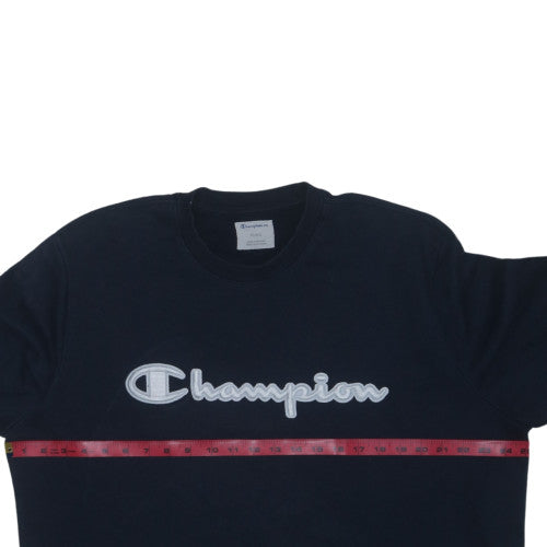 Champion Men's Black XL Pullover Embroidered Crew Neck Sweatshirt