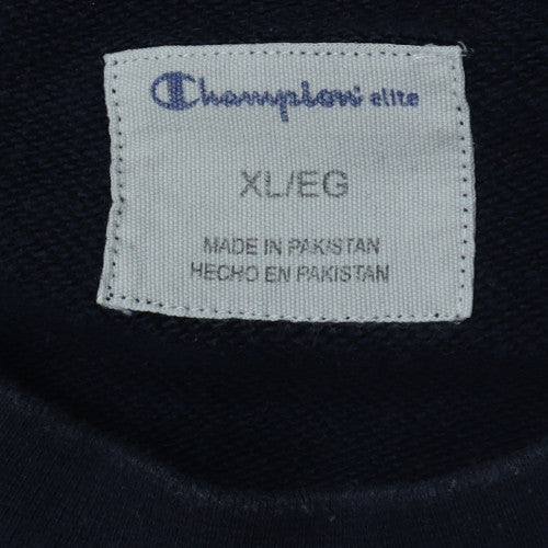 Champion Men's Black XL Pullover Embroidered Crew Neck Sweatshirt