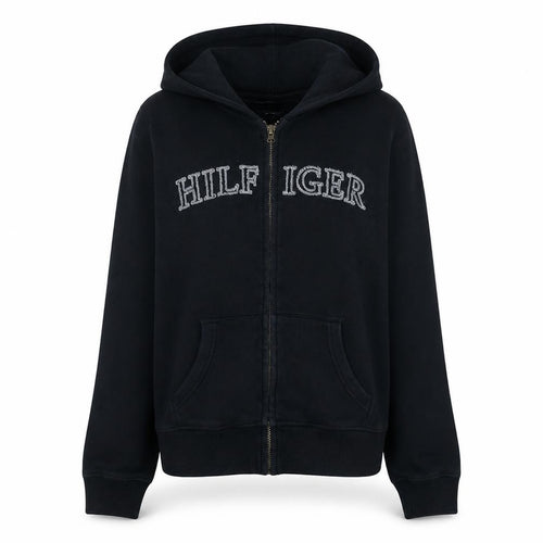Tommy Hilfiger Womens Navy Full Zip Hoodie Size M Classic Fit