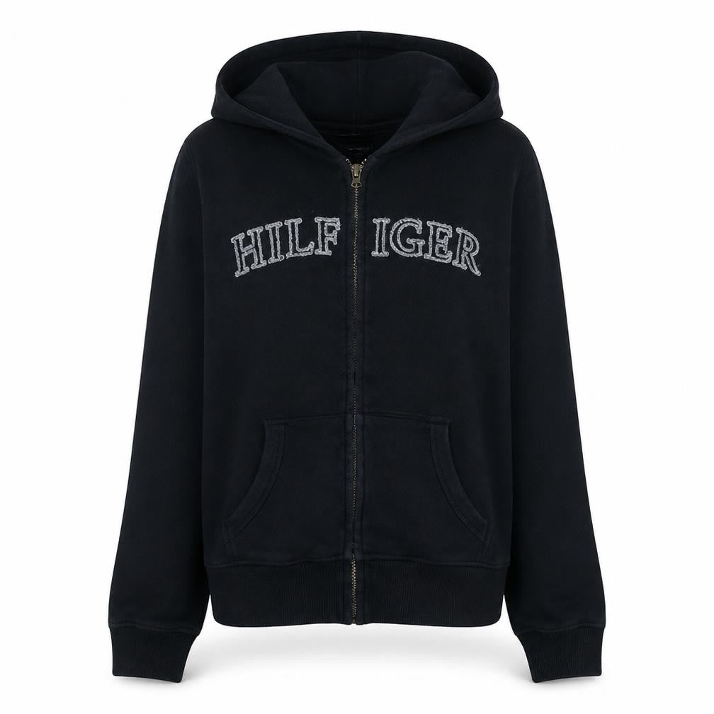 Tommy Hilfiger Womens Navy Full Zip Hoodie Size M Classic Fit
