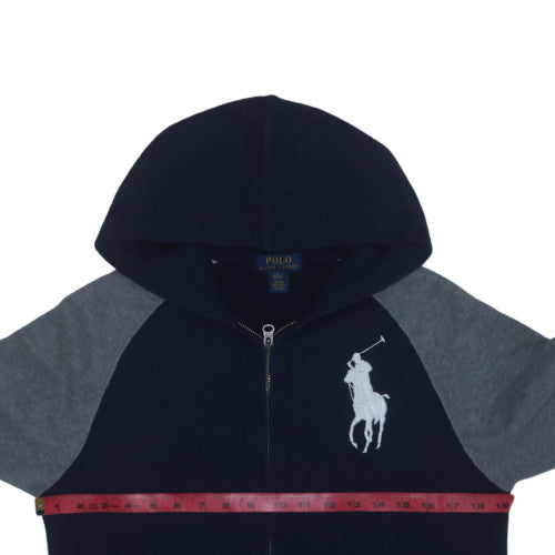 Ralph Lauren Boys Blue Full Zip Hoodie Size 14-16 Years Cotton Blend