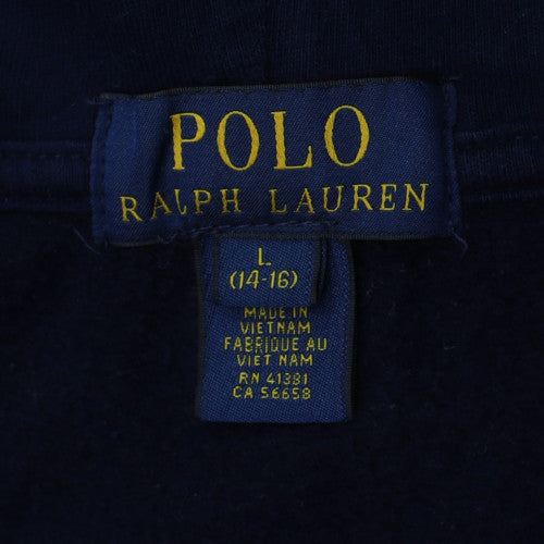 Ralph Lauren Boys Blue Full Zip Hoodie Size 14-16 Years Cotton Blend