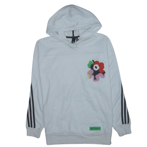 Adidas Women White Pullover Hoodie Size S Graphic Flower Design