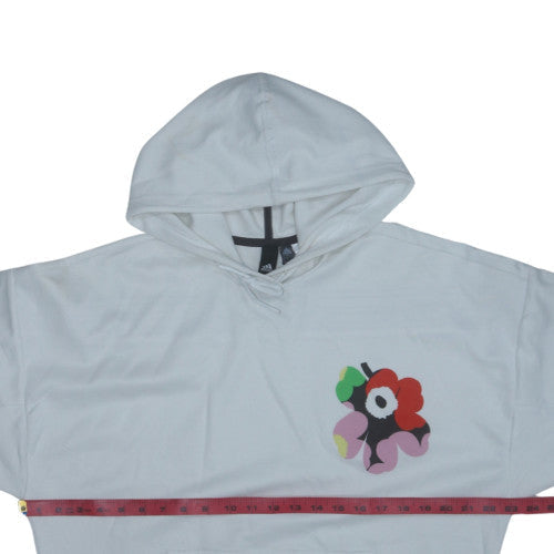 Adidas Women White Pullover Hoodie Size S Graphic Flower Design
