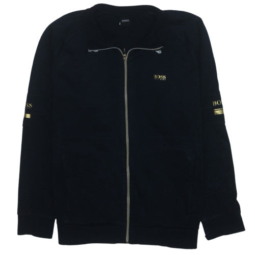 Hugo Boss Men's Black Gold Logo Track Jacket Size L Full Zip
