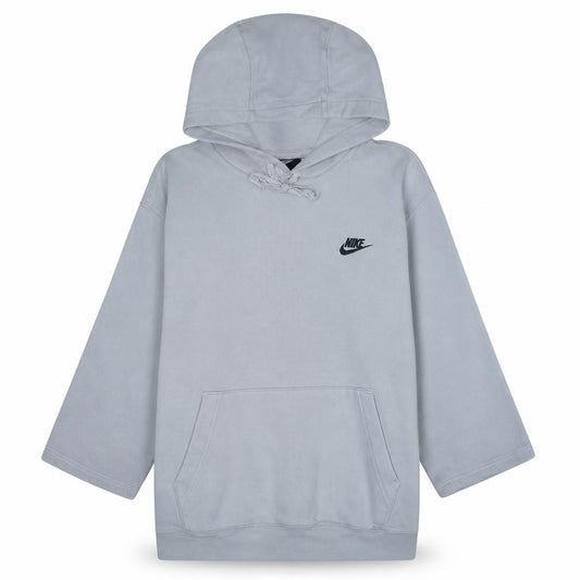 Front view of Nike women’s grey pullover hoodie medium hooded sweatshirt