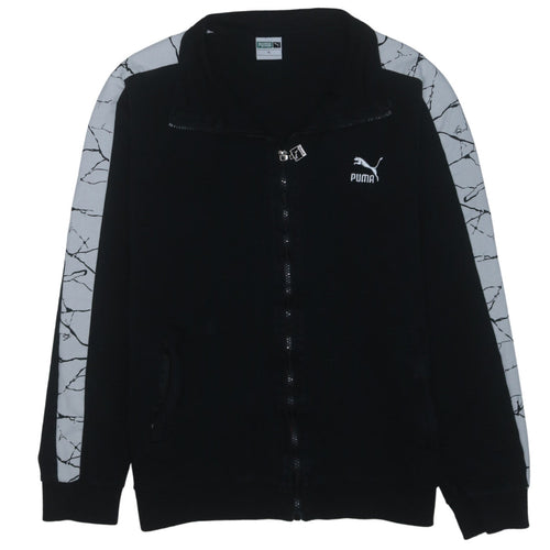 Puma Men's Black XL Track Jacket with Contrast Sleeves