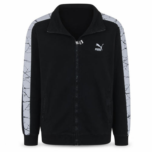 Puma Men's Black XL Track Jacket with Contrast Sleeves