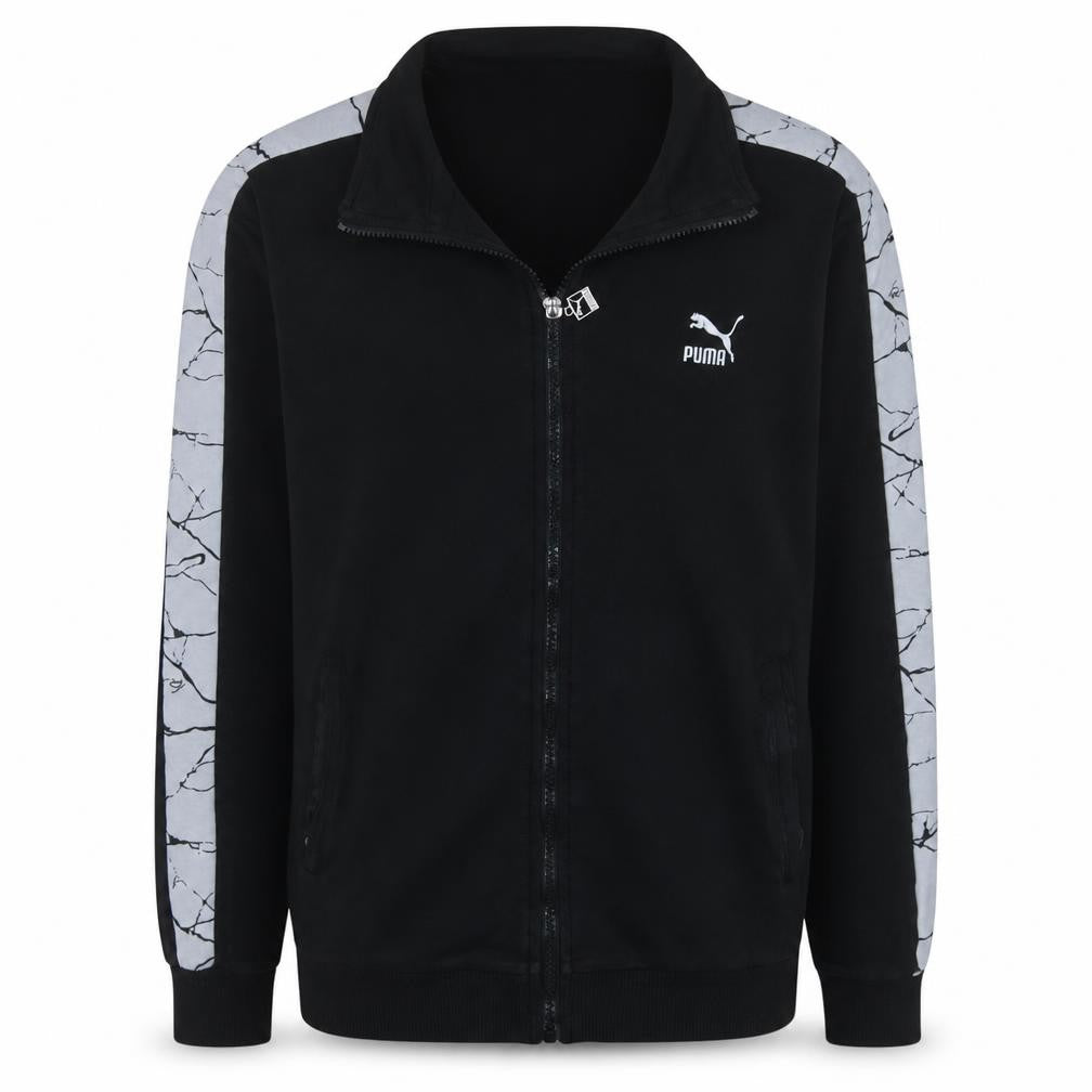 Puma Men's Black XL Track Jacket with Contrast Sleeves