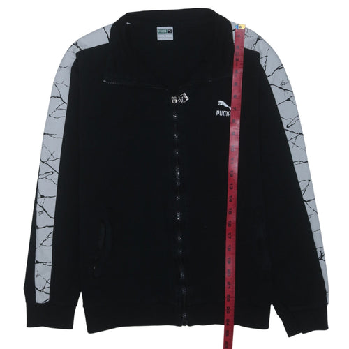 Puma Men's Black XL Track Jacket with Contrast Sleeves