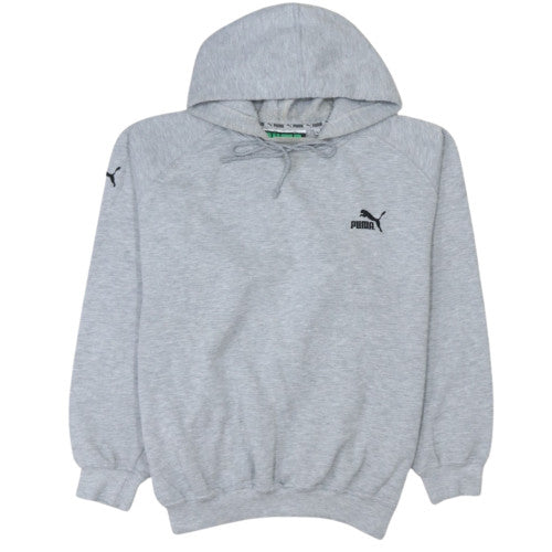 Puma Womens Grey Pullover Hoodie L Cotton Blend Casual Sweatshirt