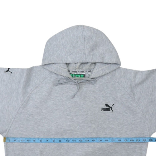 Puma Womens Grey Pullover Hoodie L Cotton Blend Casual Sweatshirt