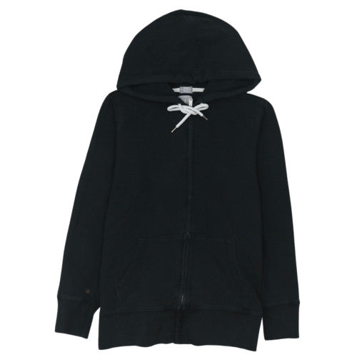 Gap Women Black M Full Zip Hoodie Cotton Blend Zip Pockets Casual