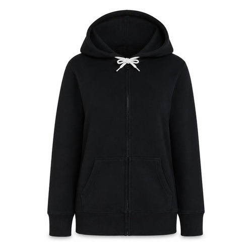 Gap Women Black M Full Zip Hoodie Cotton Blend Zip Pockets Casual