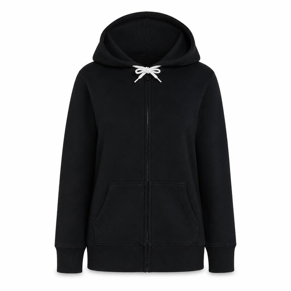 Gap Women Black M Full Zip Hoodie Cotton Blend Zip Pockets Casual