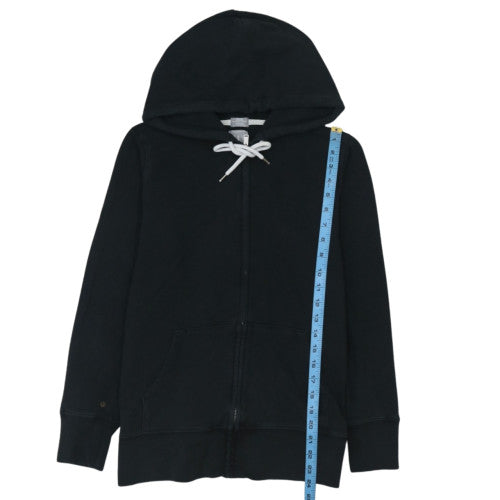 Gap Women Black M Full Zip Hoodie Cotton Blend Zip Pockets Casual