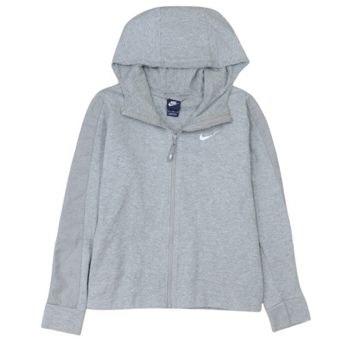 Nike Womens Grey Full Zip Hoodie Medium Cotton Blend Activewear