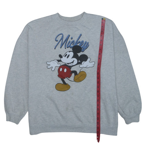 Disney Women Grey Mickey Sweatshirt Size 16 Pullover Crew Neck