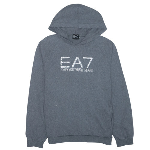 Emporio Armani EA7 Women's Grey Pullover Hoodie Size 12 Cotton Blend