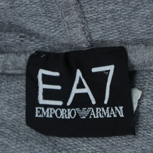 Emporio Armani EA7 Women's Grey Pullover Hoodie Size 12 Cotton Blend