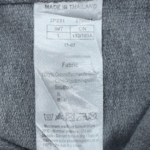Emporio Armani EA7 Women's Grey Pullover Hoodie Size 12 Cotton Blend