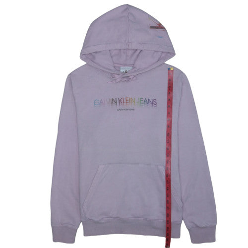 Calvin Klein Jeans Womens Lilac Hoodie L 100% Cotton Pullover