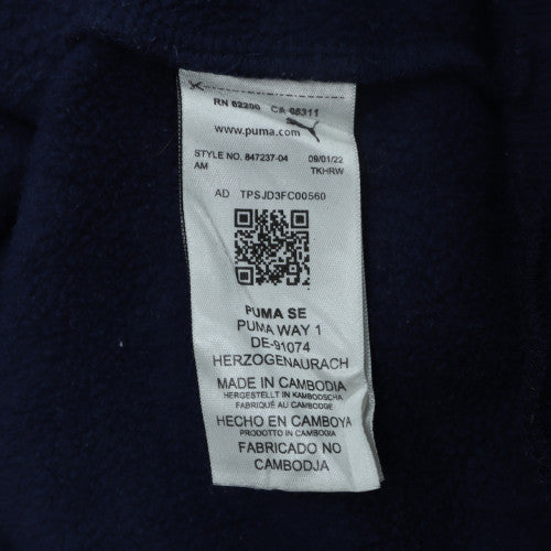 Puma Mens Blue Pullover Hoodie Large Logo Sports Fleece