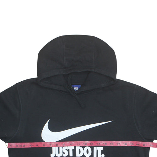 Nike Women's Black Medium Pullover Hoodie 'Just Do It' Logo Sweatshirt