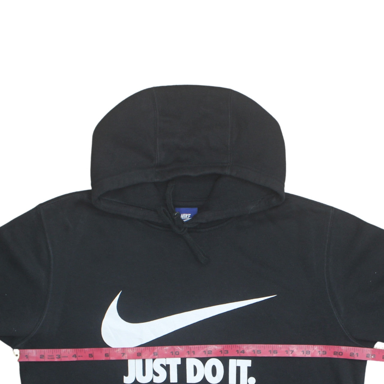 Nike Women's Black Medium Pullover Hoodie 'Just Do It' Logo Sweatshirt