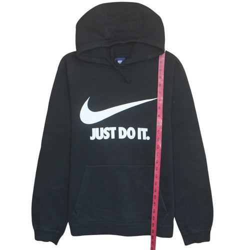 Nike Women's Black Medium Pullover Hoodie 'Just Do It' Logo Sweatshirt