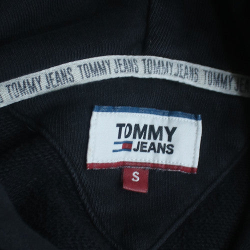 Tommy Jeans Men's Black Small Pullover Hoodie Cotton Logo Casual