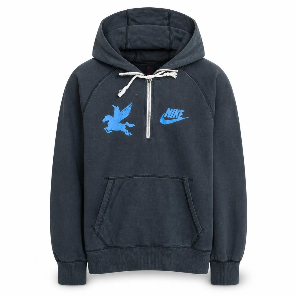 Front view of Nike Men's Blue Pegasus Air 1/4 Zip Hoodie, size M
