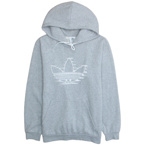 Adidas Mens Grey L Pullover Hoodie Cotton Blend Graphic Print